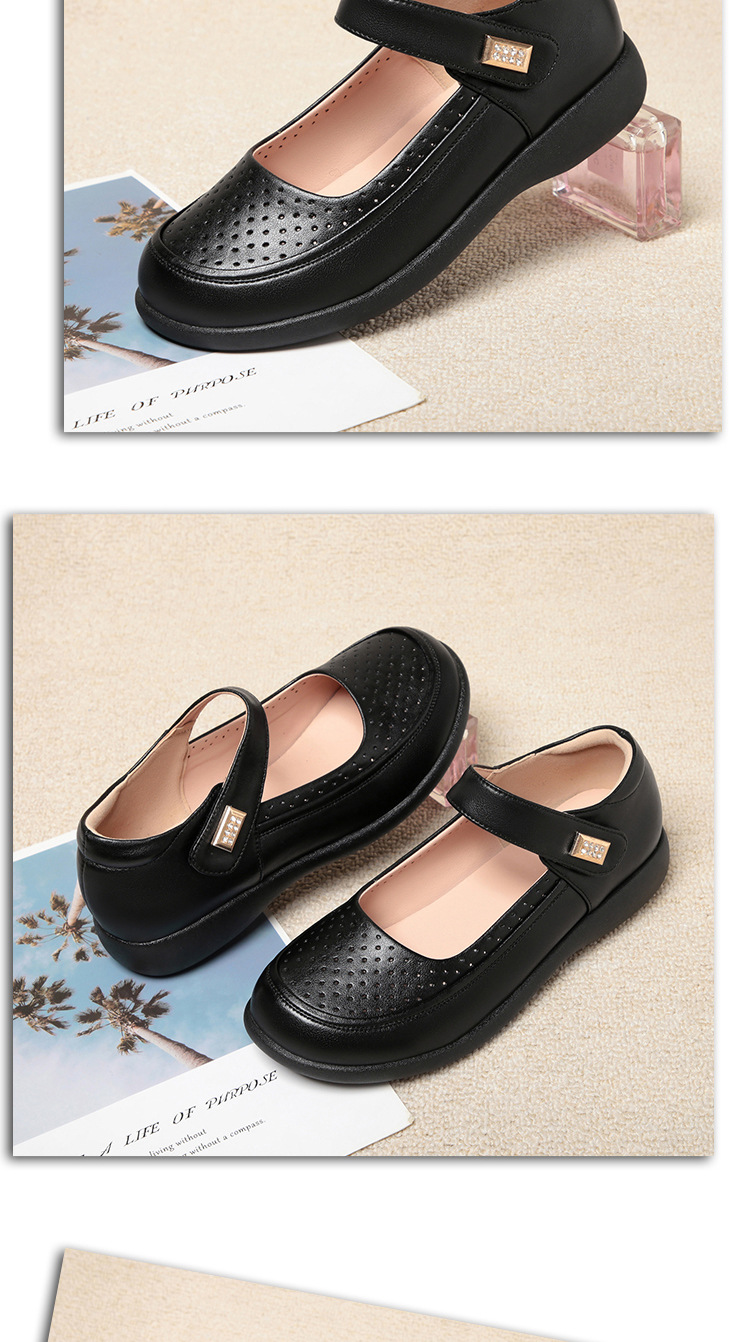 Dép sandal nữ mũi nhọn đế mềm da thật, giày lỗ rỗng mùa hè chống trượt — màu be chi tiết 15