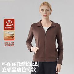 新款秋冬高级感立领开衫卫衣显瘦外套修身加绒防风拉链女士外套