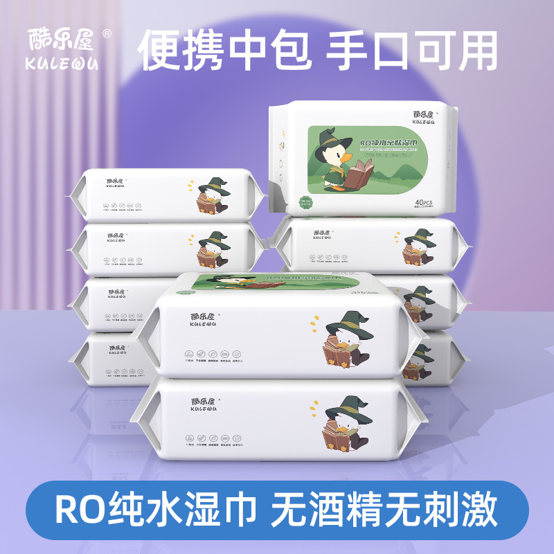 Coolhouse 40-Pack Wet Wipes, Portable Pack for Hands and Mouth, Convenient for Travel, Family Value Pack, Moisturizing