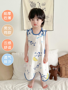 Sleeping bag baby summer thin gauze children's sleeping kick-proof child artifact summer air-conditioned room baby vest-style