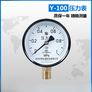 Y100压力表 1MPa 水压表 气压表 油压表弹簧管压力表苏州轩胜仪表-阿里巴巴