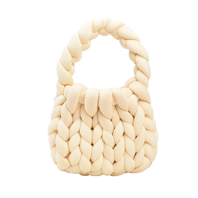 Súper gruesa de lana de Islandia bolso de las mujeres tejidas a mano bolsa de cubo coreano hecho en casa estilo coreano mano llevar bolsa de mensajero para la novia