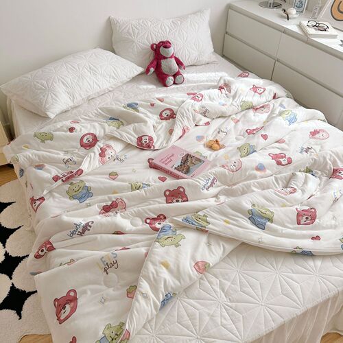 Foreign Trade Class A Fresh Print Knitted Cotton Summer Blanket Soybean Summer Cool Blanket Washable Children's Air Conditioner Cover Thin Blanket