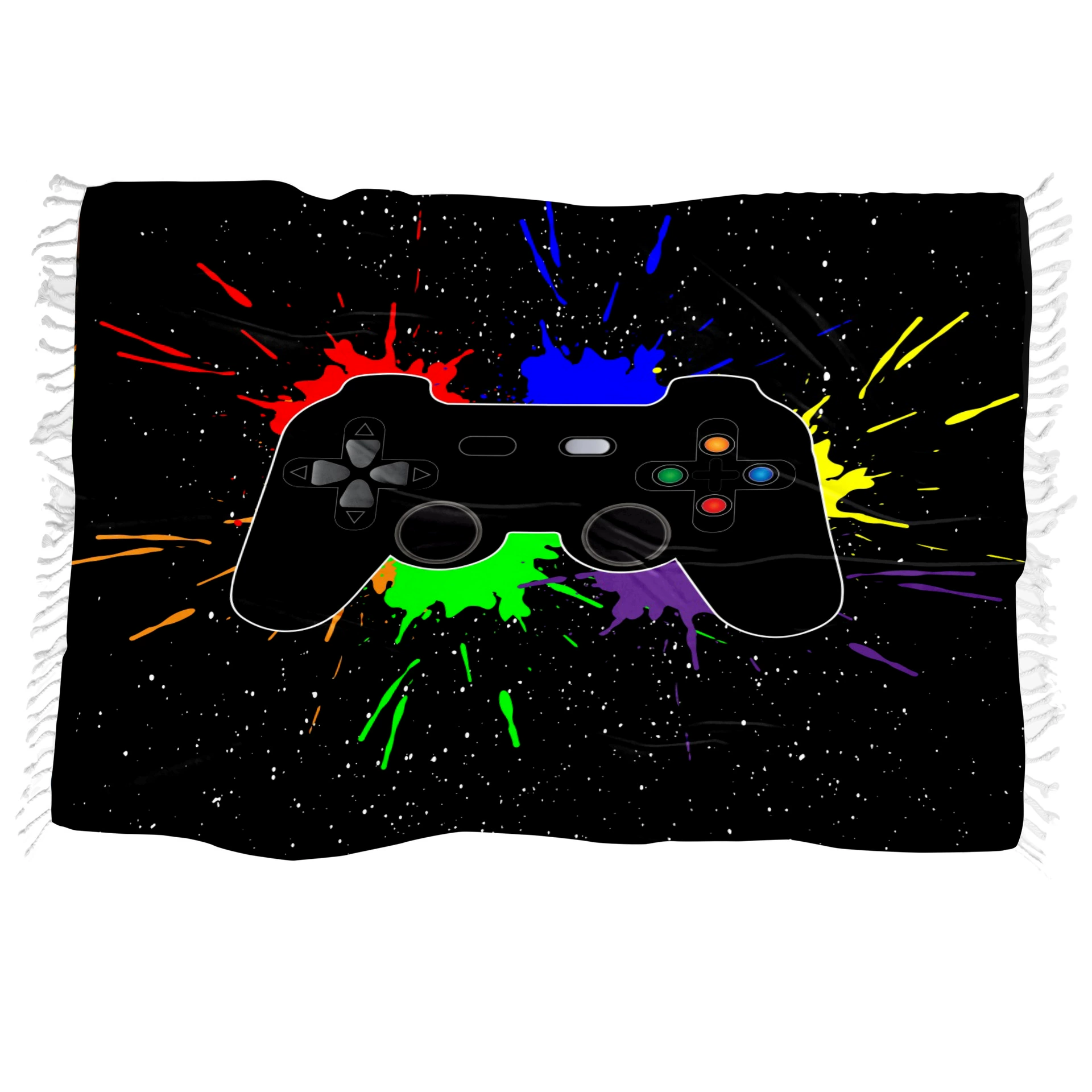 Подушка взморья Микрофибер пляжного полотенца квадрата Тассел прямоугольная ручка игры печатания полотенца ванны 3Д цифров