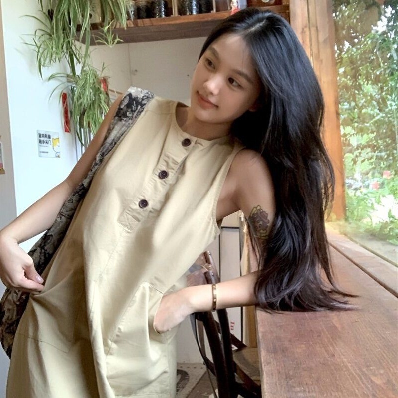 Summer New Women's Clothing, Slim and Elegant, Long Dress for Dating, Seaside Vacation, Sleeveless Casual Loose Dress Summer New Women's Clothing, Slim and Elegant, Long Dress for Dating, Seaside Vacation, Sleeveless Casual Loose Dress