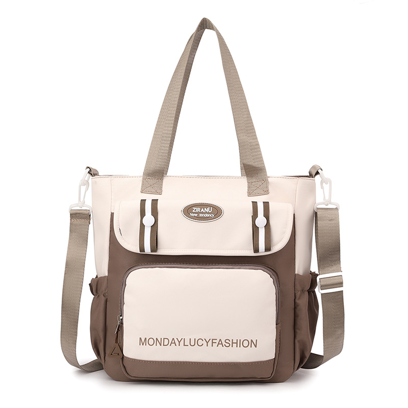 Bolso de estudiante de color de contraste ins japonés bolso de matrícula bolso de mensajero de lona estudiante de secundaria bolso de clase de gran capacidad femenino