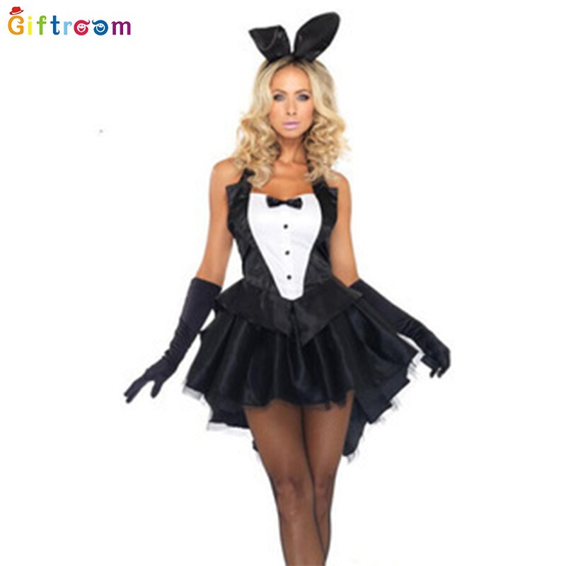 Christmas Santa Claus Costume Cosplay Sexy Bunny Girl Outfit Holiday Party Bar Performance Costume