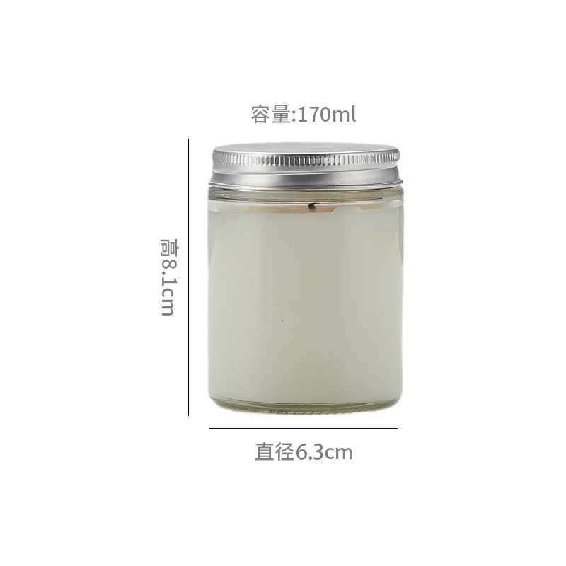 250ml recipiente de vela de vidrio transparente con tapa 120ml marrón aromaterapia vela taza vacía taza DIY candelabro de vidrio