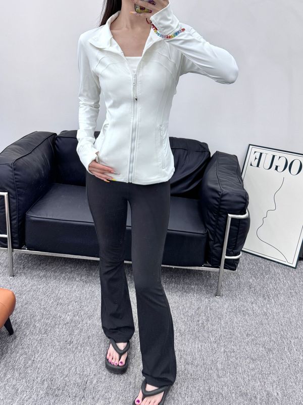 lulu瑜伽服户外女士运动夹克健身立领防晒秋冬外套女修身拉链衫|undefined