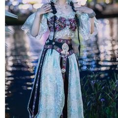 云南西双版纳丽江哈尼宝贝泼水节旅拍写真影楼一整套哈尼族服装
