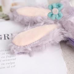 卡通紫色兔子毛絨零錢包鑰匙包動漫耳機包數據線收納包兒童包批發