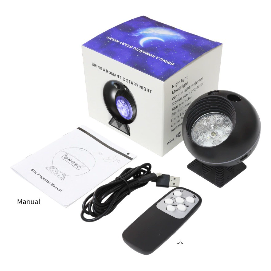 Проектор звездного неба Bolang LED, ночник с USB, имитация водной ряби, атмосферный свет, лазерный проектор, полноцелое небо звездами на потолке