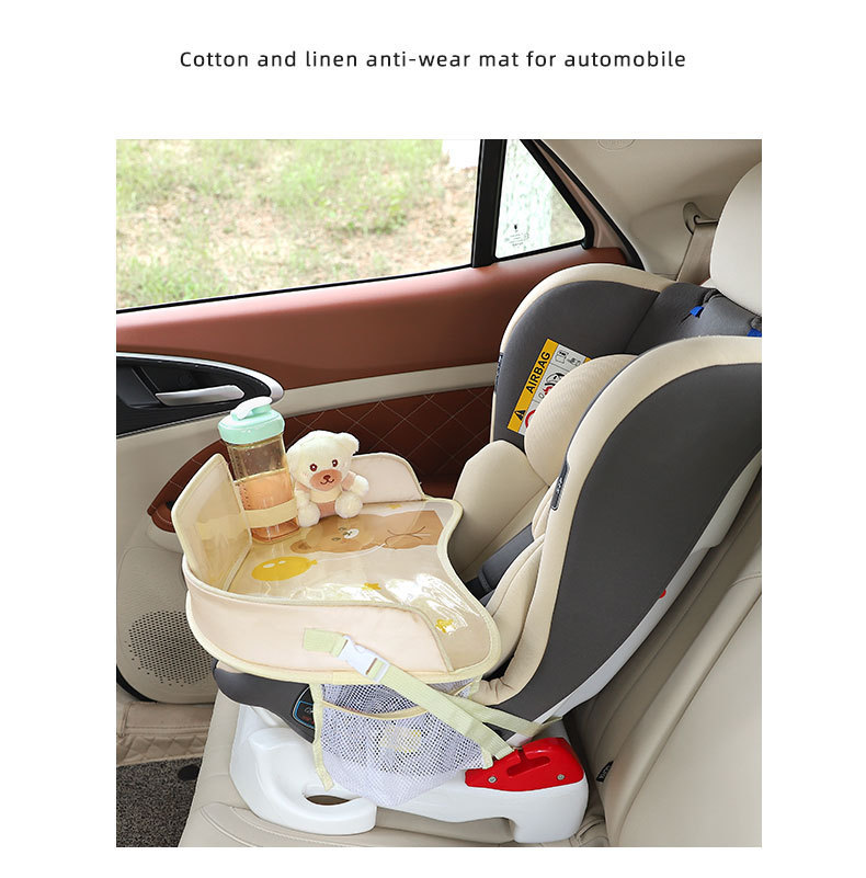 Car Safety Seat Dining Table Board, Children's Stroller Storage Tray, Foldable Storage Car Waterproof Tray