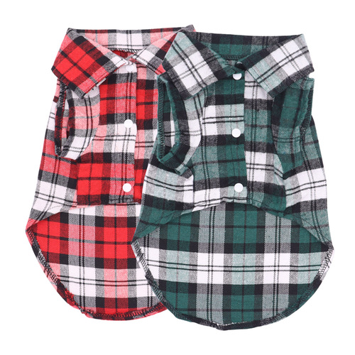 Pet Grid Shirt Dog Clothes Summer Thin Breathable Puppy Clothing Bichon Small Dog T-shirt Cat Clothes