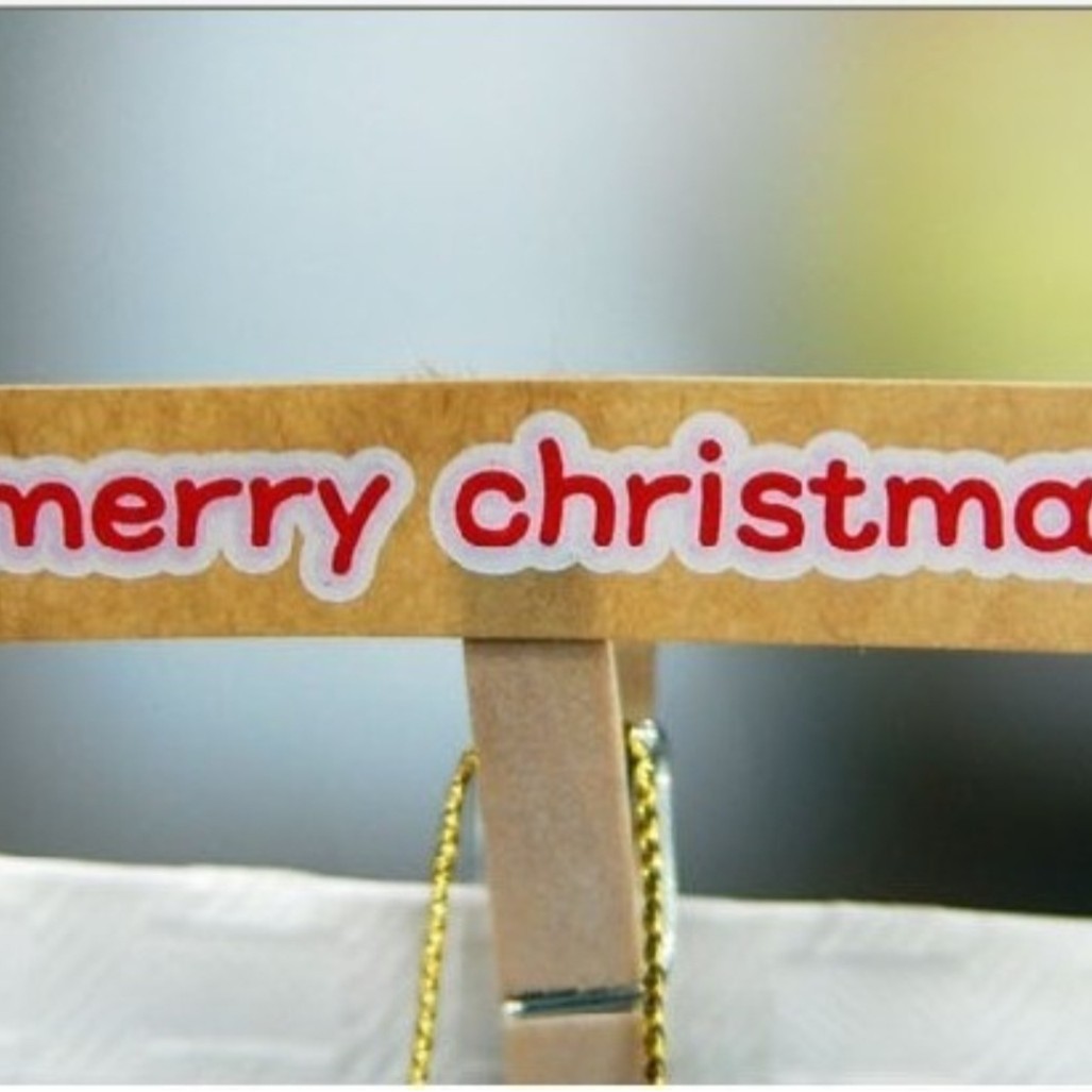 圣诞节主题长条牛皮纸封口贴西点烘焙礼物包装装饰不干胶贴纸12枚