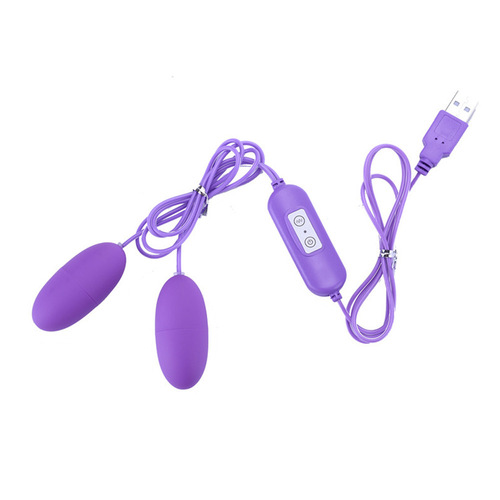 USB variable frequency single jump double vibrator remote control double vibration in-line charging vibrator adult sex toys wholesale