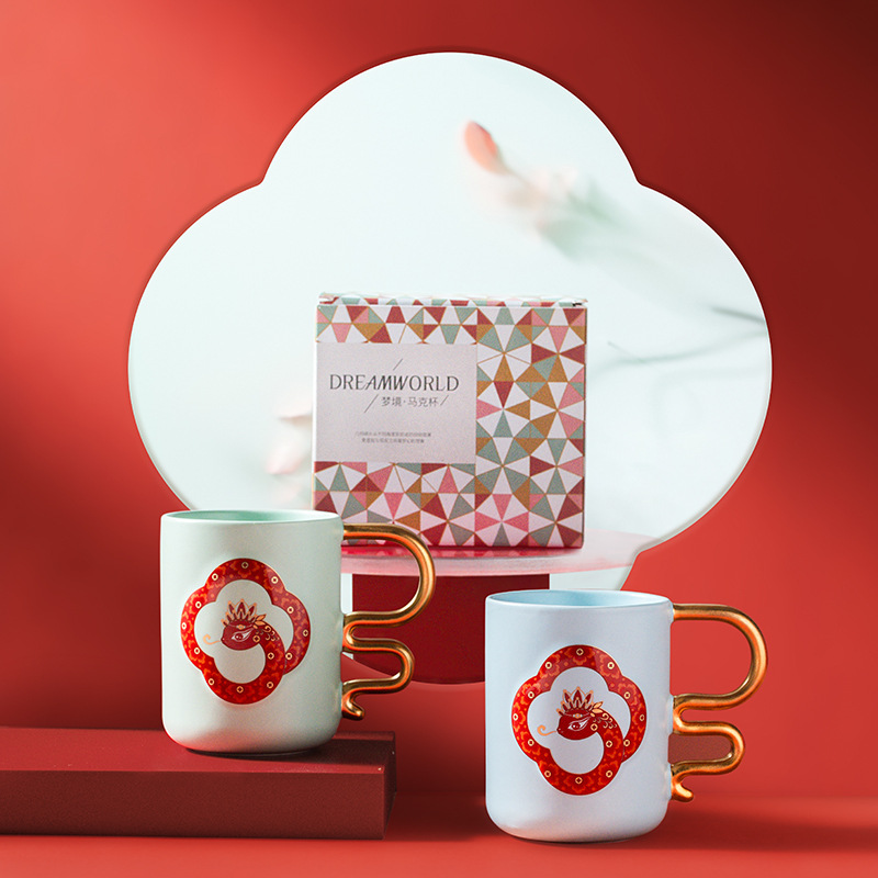Tao Runhui Cultural and Creative Spirit Snake Cup Taza de alto valor Taza creativa Taza de cerámica personalizada con logotipo
