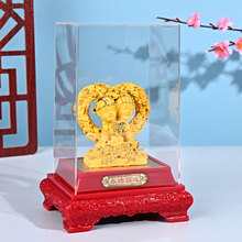 现货结婚礼物摆件 绒沙金黄金永结同心百年好合新娘闺蜜工艺品