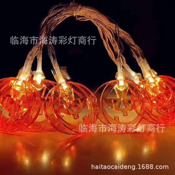 Cráneo fantasma ojo araña color galvanoplastia cráneo mano luz cadena colgante LED Halloween luz cadena calabaza Luz