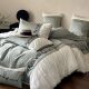 Sleeping naked 60 pieces Lanjing Tencel four-piece set romantic rose embroidery bedding cool ice silk quilt cover bed sheet