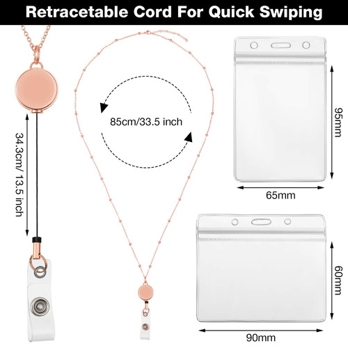 Bestselling Bead Necklace Cord Adjustable ID Card Lanyard Adjustable Sweater Chain Keychain