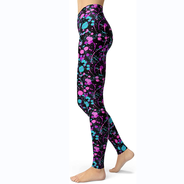 Abbigliamento da donna multicolore stampato slim fit fianchi sollevamento snellente grandi dimensioni corsa yoga fitness leggings_voghion.com