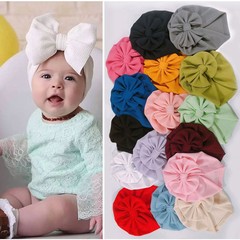 ins new children's hat, baby corn kernel big bow headscarf hat, baby fabric fetal hat
