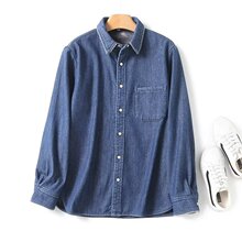 2023秋冬新款 韩版气质复古蓝色牛仔衬衫女加厚加绒宽松保暖外套