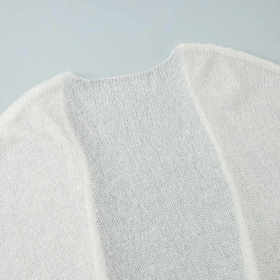 Bộ đầm dệt kim hai mảnh nữ gồm áo cardigan dài tay và đầm liền thân dáng dài — trắng, tím chi tiết 25
