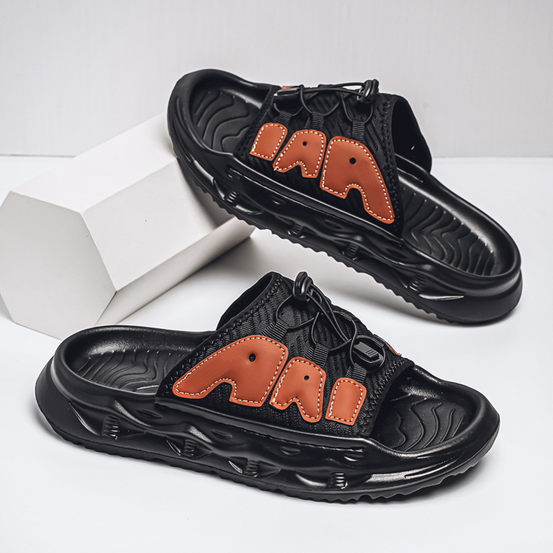 Zapatillas de marca de moda con colchón de aire para hombre, uso exterior de verano, celebridades de Internet, deportes al aire libre antideslizantes, sandalias de playa de suela gruesa image 1