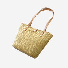 夏季大容量草编包包女2024新款洋气通勤单肩包海边沙滩编织托特包