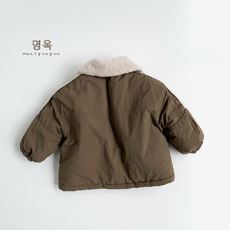 2025 invierno nuevo estilo Harajuku viento chaqueta acolchada de algodón para niños hombres y mujeres versión coreana Mori más chaqueta gruesa cálida de terciopelo chaqueta acolchada para niños pequeños