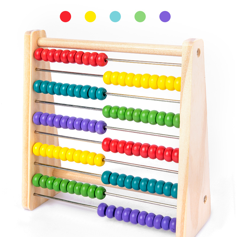 La educación temprana Abacus stand colorido matemáticas iluminación de madera de los niños de diez velocidades cálculo stand kindergarten aritmética material didáctico educativo