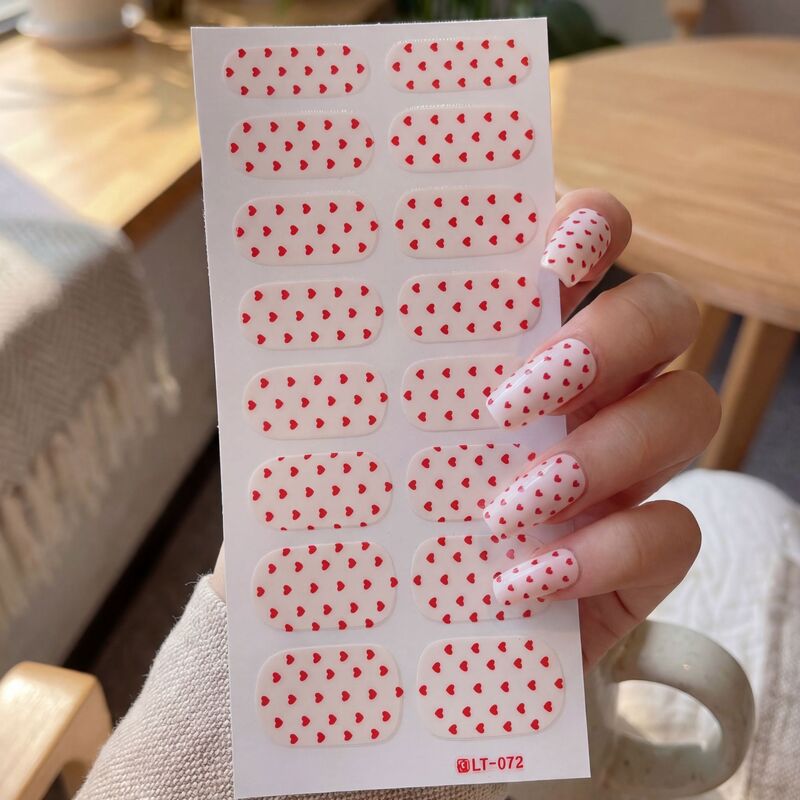 Simple Artistic Nail Art Stickers Cross-Border Exclusive Supply Heart Wave Dot Valentine's Day Lt-072