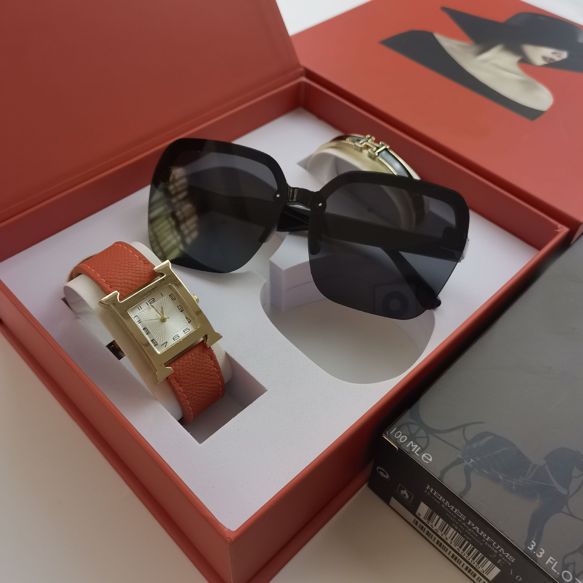 Glasses set h diamond-free gold orange