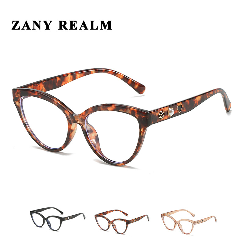 Nuevo ojo de gato retro en línea gafas de sol de la celebridad exquisito Chanel perla Camelia anti-azul gafas de luz fabricante en stock 5001