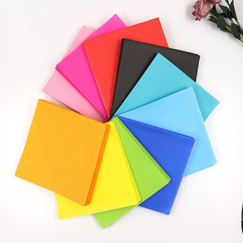 New Paper Towel Birthday Party 2-Layer Monochrome Lace Napkin Paper Towel Western Restaurant Paper Towel Disposable Holiday Party