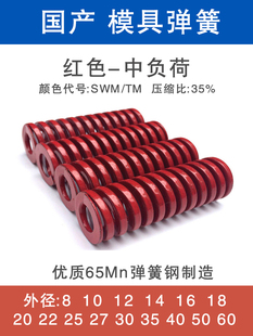 Red Spring Domestic Mold Spring Rectangular Flat Wire Compression Spring Swm Tm Medium Load Compression 32%