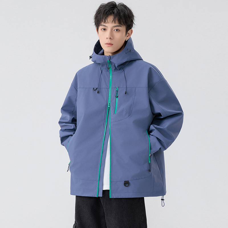 NASA纯色山系户外防风防水冲锋外套情侣款春季新款潮牌登山服夹克|undefined