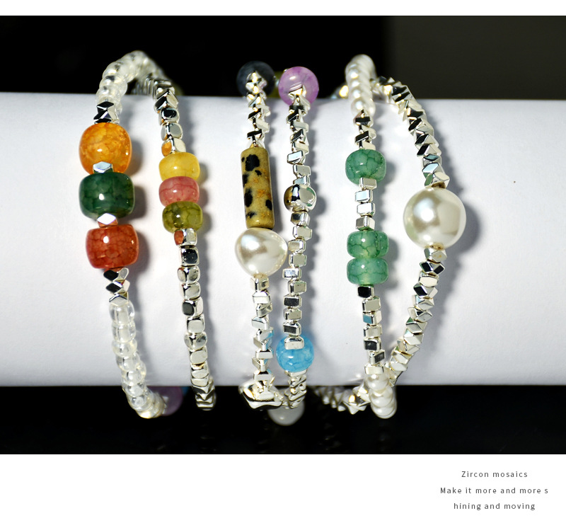 Fashion Geometric Alloy Plating Artificial Pearls Unisex Bracelets