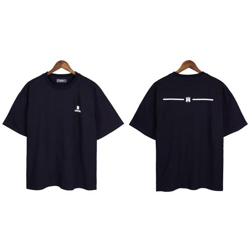 Summer New Men's AMIRI Short Sleeve Trendy Simple Letter Logo Print AMIRI Casual Loose T-Shirt