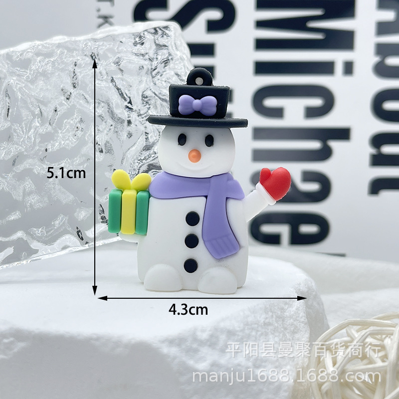 新しいクリスマスのキーホルダーの柔らかいゴムのペンダントの漫画のクリスマスの雪だるまの老人のキーホルダーのペンダントのクリスマスの小さいプレゼント|undefined