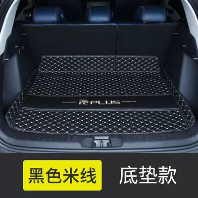 Trunk Mat: Pro rear trunk mat, full - black-beige-original-car-color-embroidered-floor-mat-22-25-yuan-plus-upper-tier
