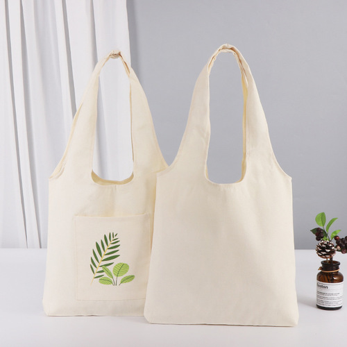 Custom Creative Advertising Student Empty Canvas tote bag with one-shoulder hand-held design