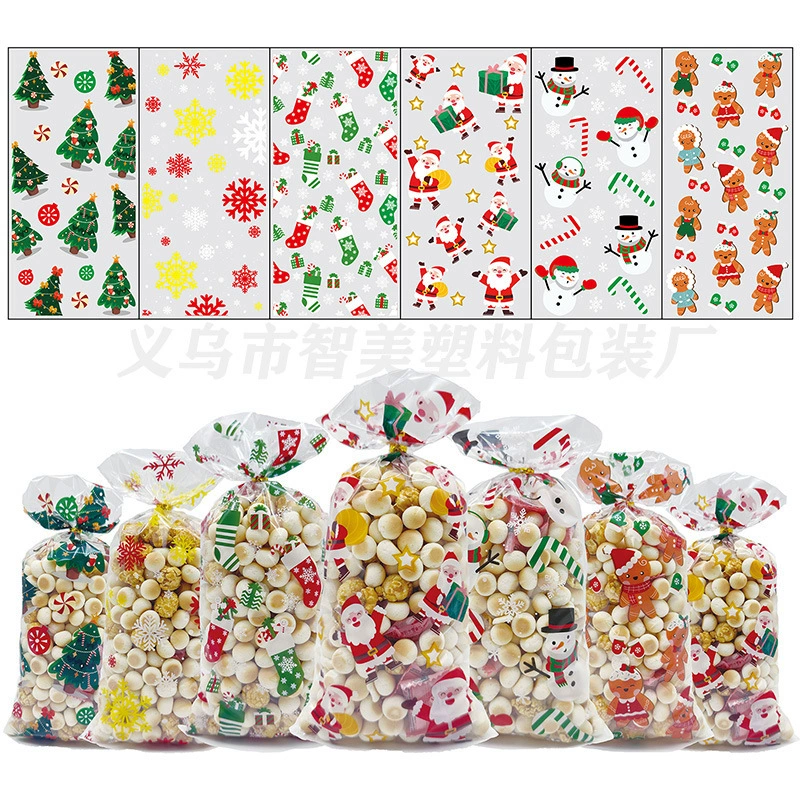 2024 трансграничные новые рождественские конфеты мешок opp Санта-Клаус праздничная вечеринка закуски с подарочными пакетами