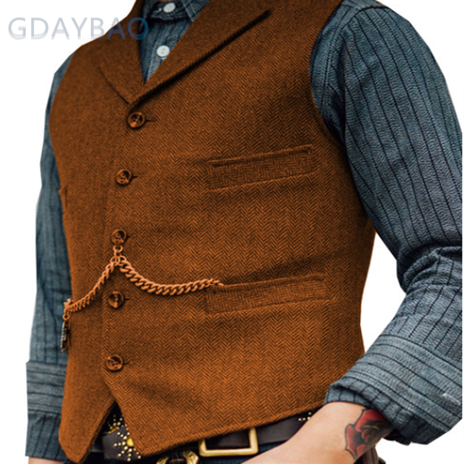 Herren Blazer Westen neue männer casual solide farbige fischgräten weste_voghion.com