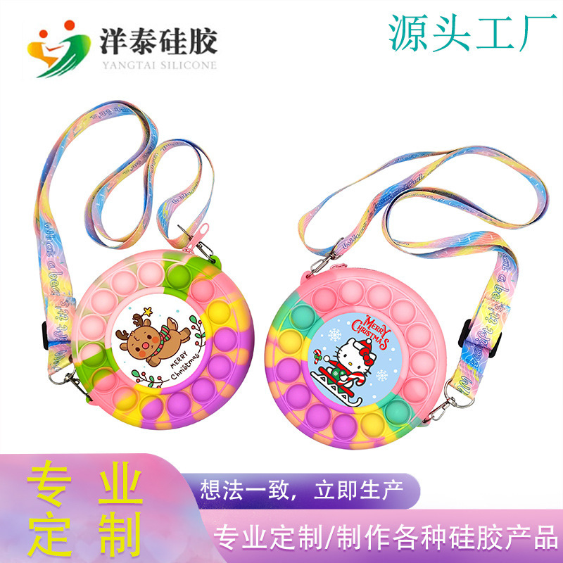 Amazon Hot Silicone Coin Purse Rodent Pioneer Messenger Bag Children's Bubble Bag Portable Bag Factory Direct Sale