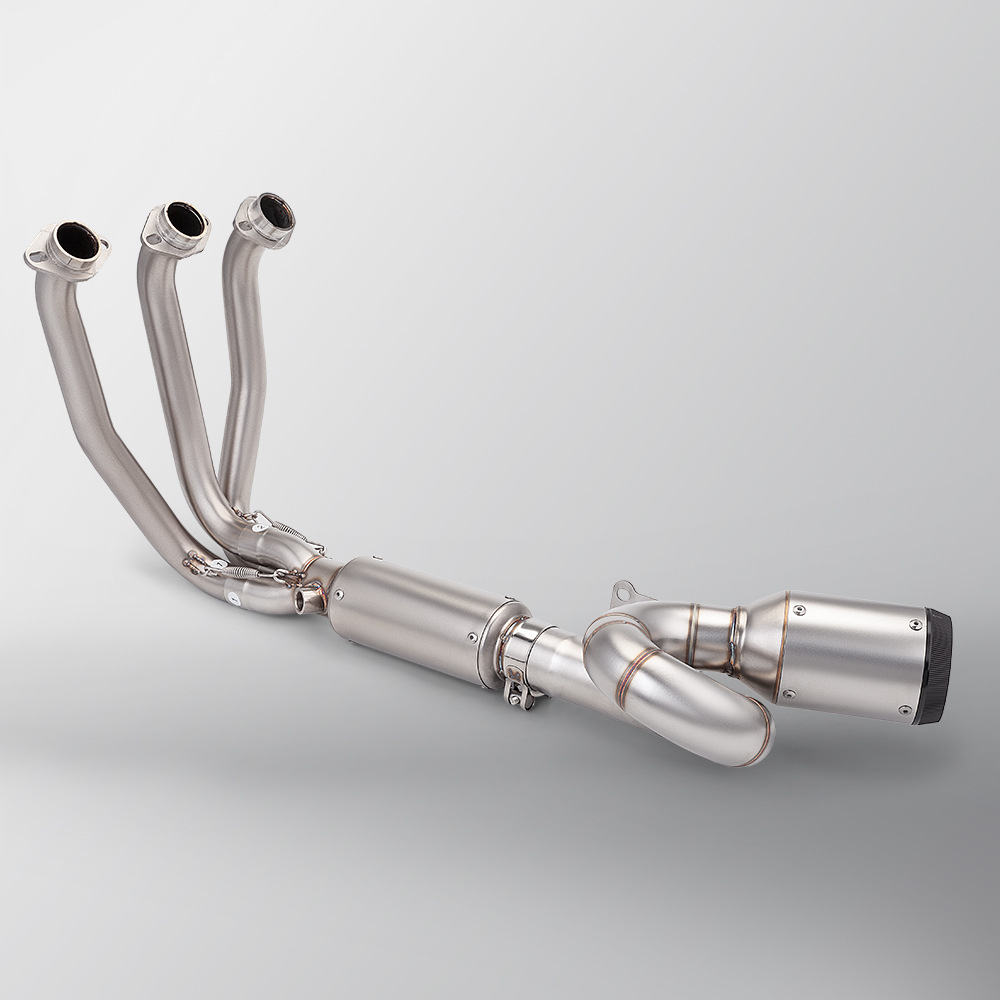 Motorcycle locomotive exhaust pipe spring breeze 675SR stainless steel swing front end muffler non-destructive installation