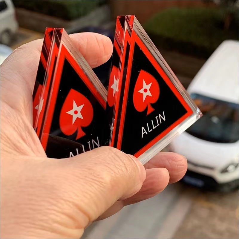 Acrylic Dealer Code Texas Hold'em Code Z Acrylic Triangle ALLIN Brand Texas Hold'em Accessories