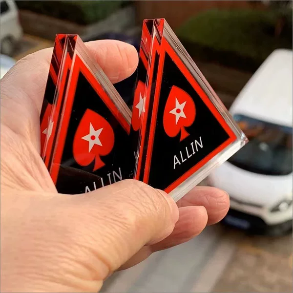 Acrylic Dealer Code Texas Hold'em Code Z Acrylic Triangle ALLIN Brand Texas Hold'em Accessories